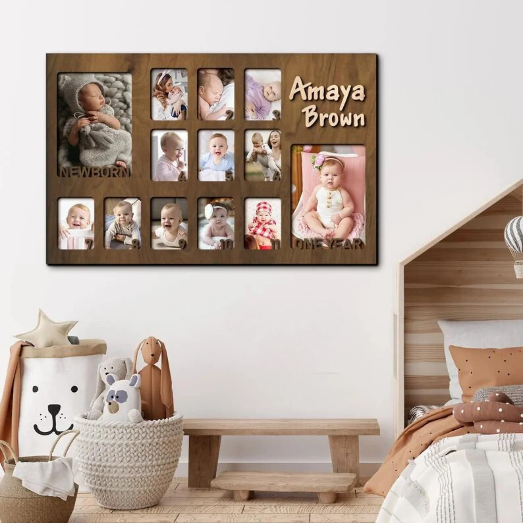 Custom Baby Photo Frame - First Year Milestone